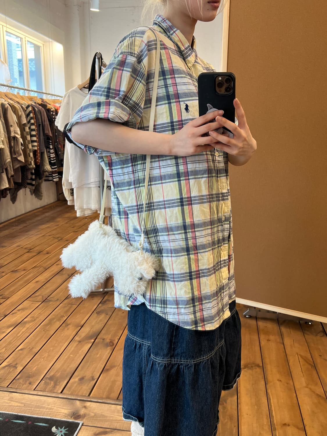 폴로 엘로우 반팔 체크 셔츠 상품이미지3