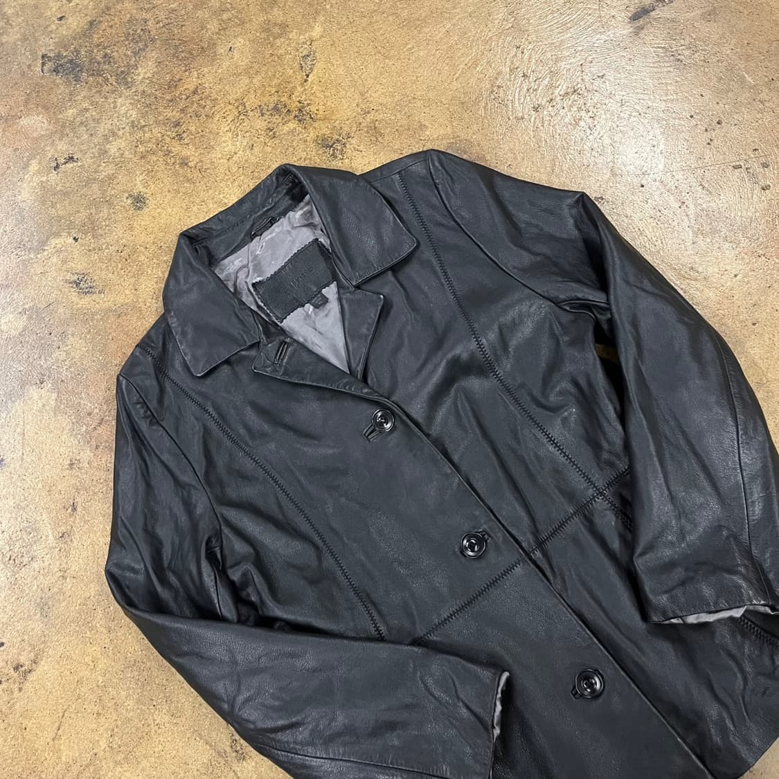 [정품/XL] 게스 블랙 가죽 자켓 코트 b12 상품이미지1