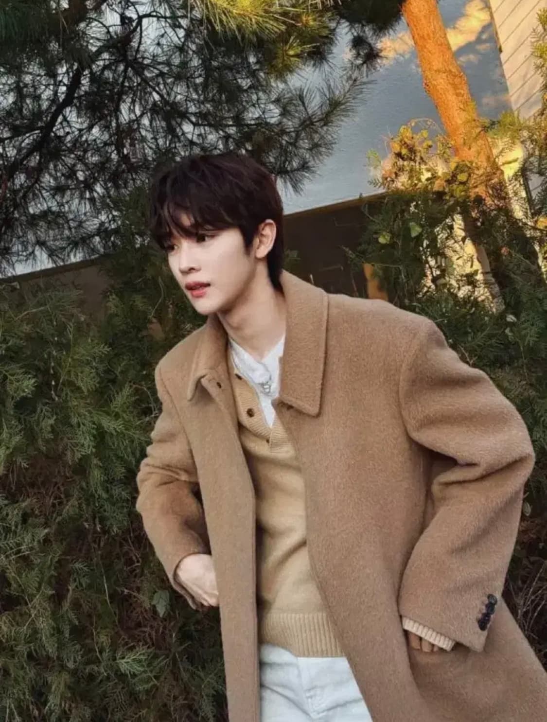 [M] 렉토 더블 레이어 레이어드 니트 베이지 상품이미지4