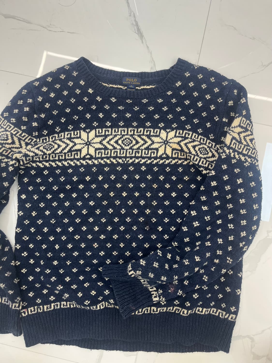 폴로 랄프로렌 노르딕 패턴 스웨터 니트 네이비(xl) 상품이미지2
