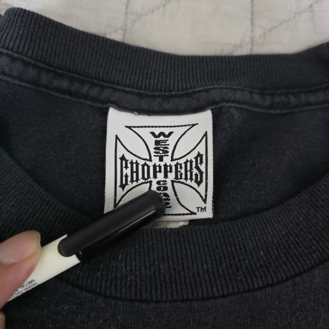 [XL] 빈티지 WCC 웨스트 코스트 차퍼스 아이언 크로스 롱슬리브 블랙 상품이미지9