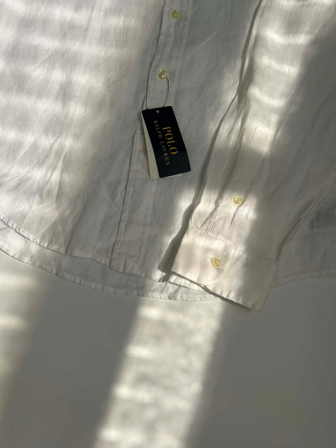 [M] 폴로 랄프로렌 현행QR 린넨 택채 새상품 화이트 셔츠 상품이미지7