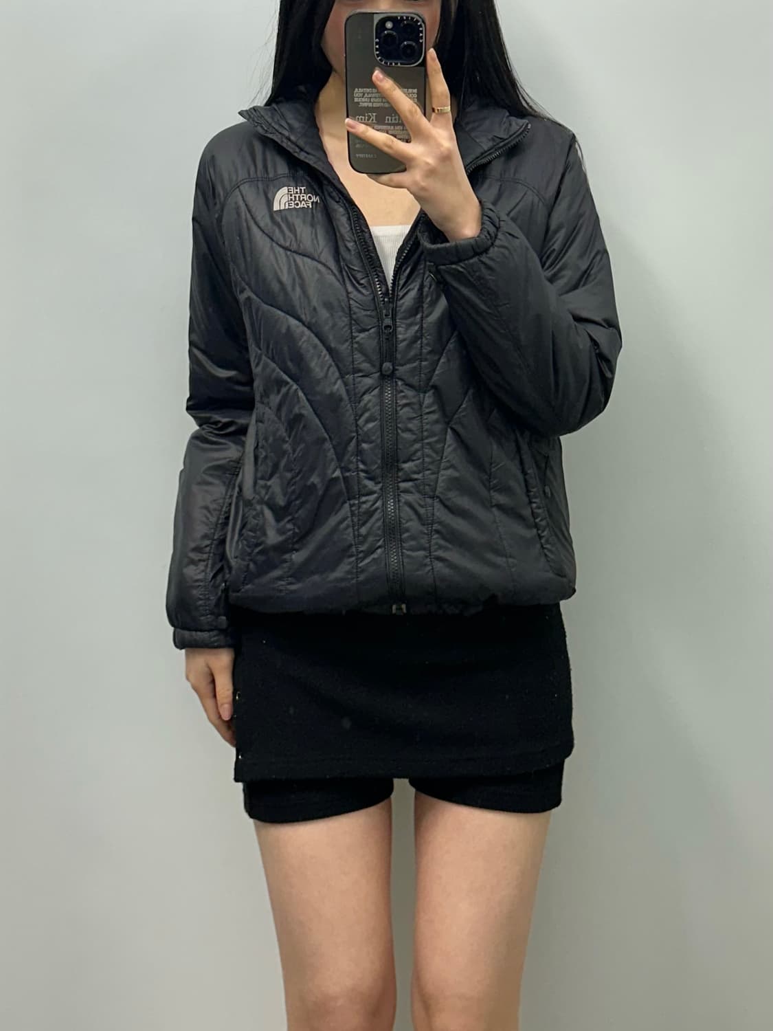 노스페이스 자수로고 블랙 윈드 경량 패딩 상품이미지1