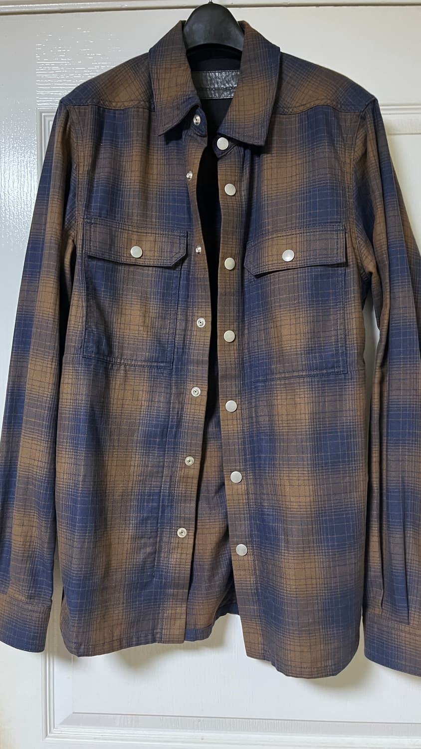 릭오웬스 재패니즈 체크코튼 오버셔츠 xs 상품이미지3