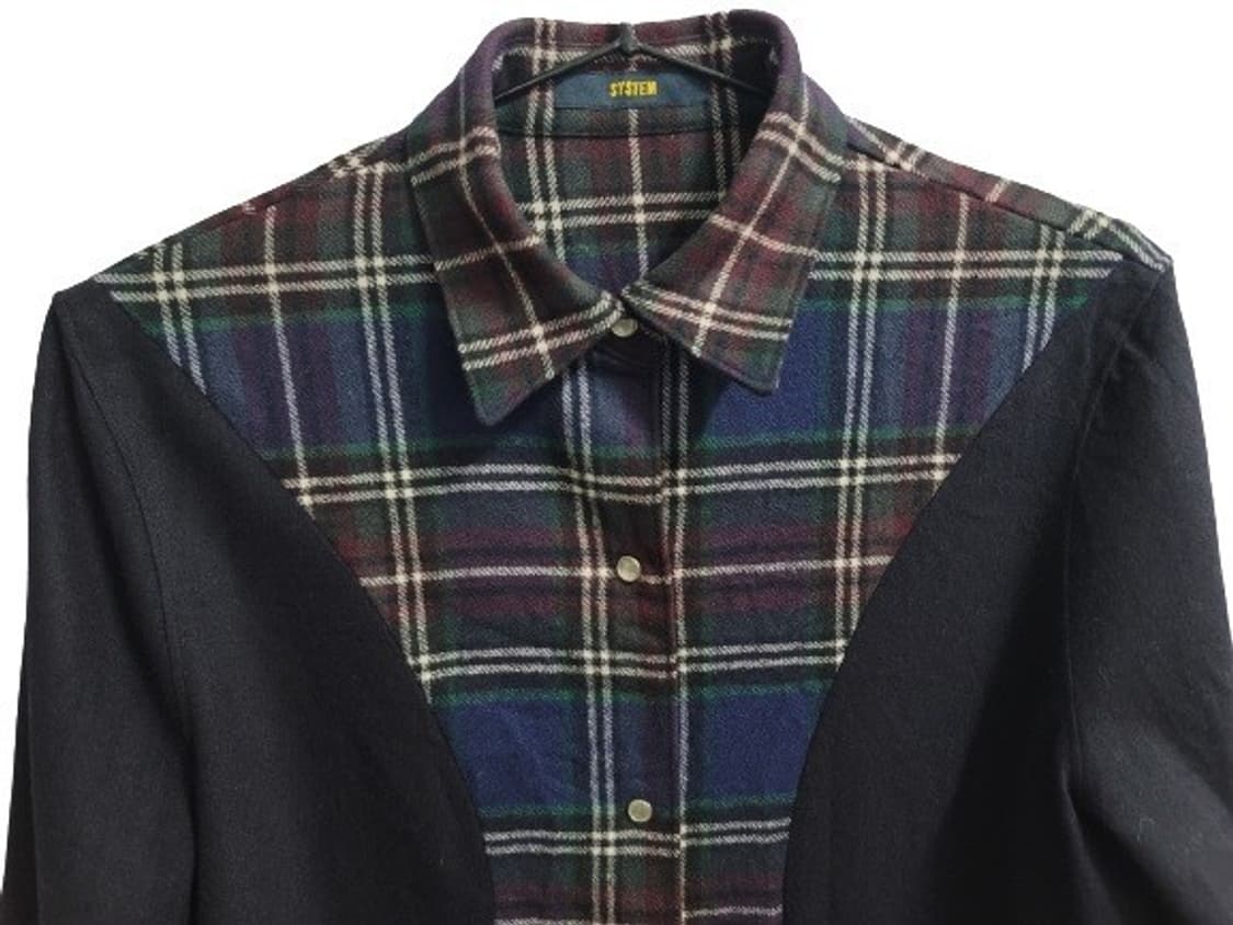 SYSTEM 시스템 모직 체크배색 케주얼 남방 66

 상품이미지3