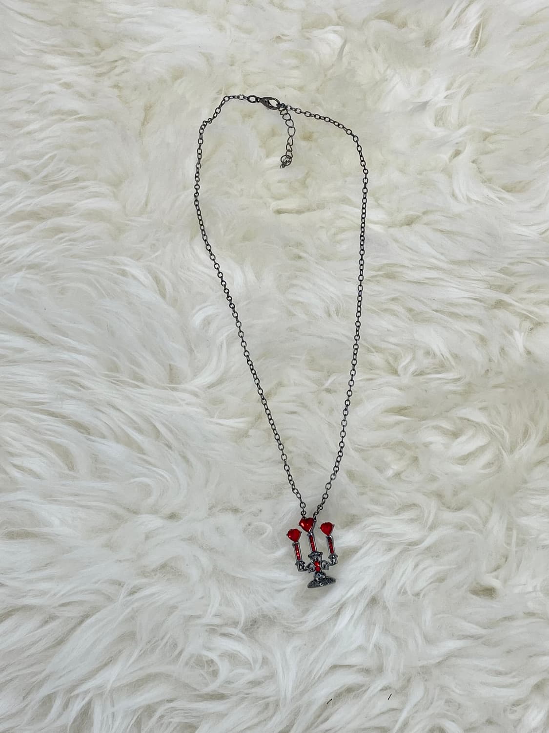 고딕 하트 레드 캔들 네크리스 상품이미지2