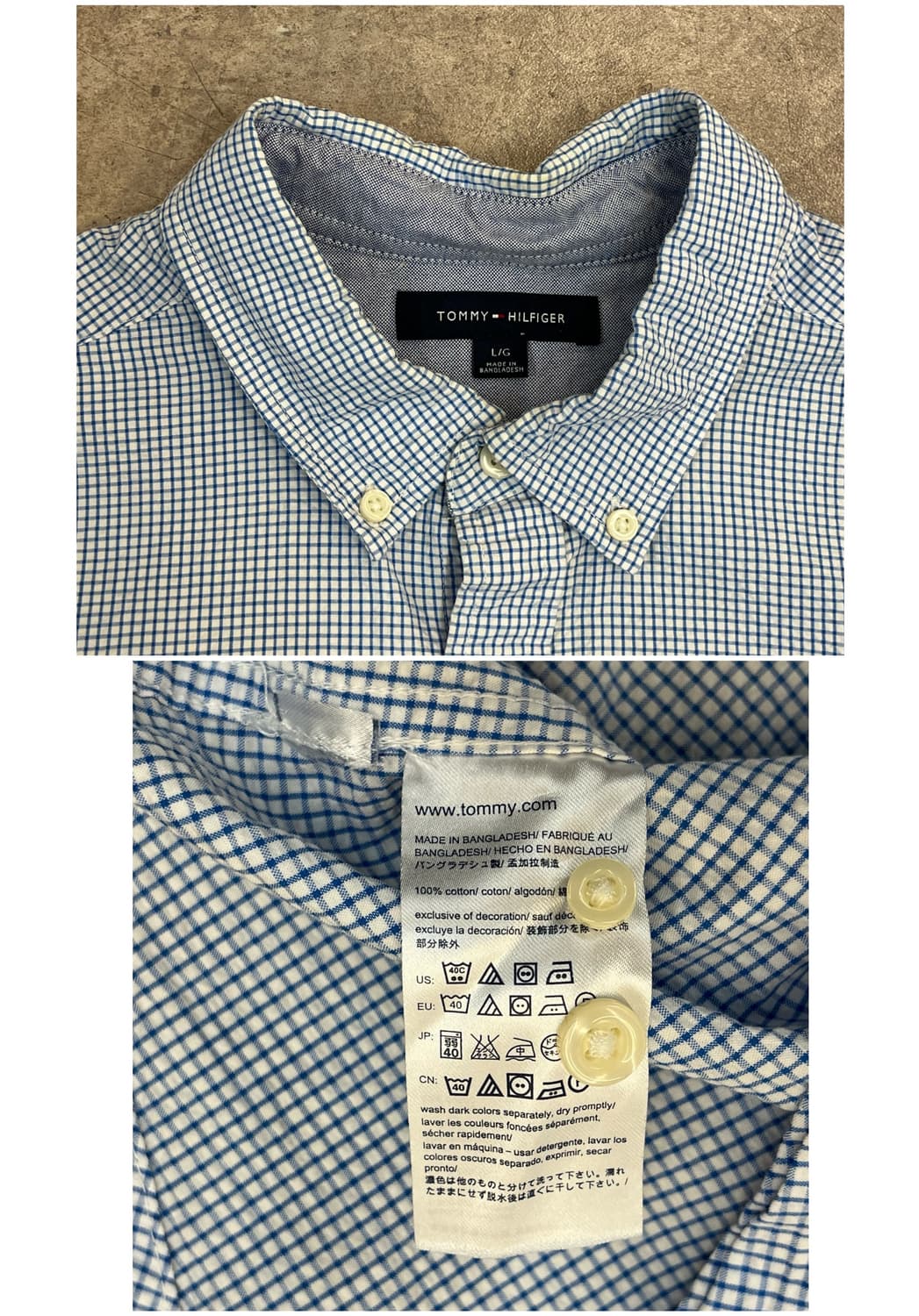 타미힐피거 포켓 반팔 셔츠 블루 L #csz3715 상품이미지3