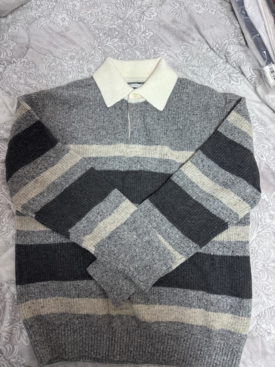 포터리x윌슨 울 실크 럭비니트 그레이 2 상품이미지1