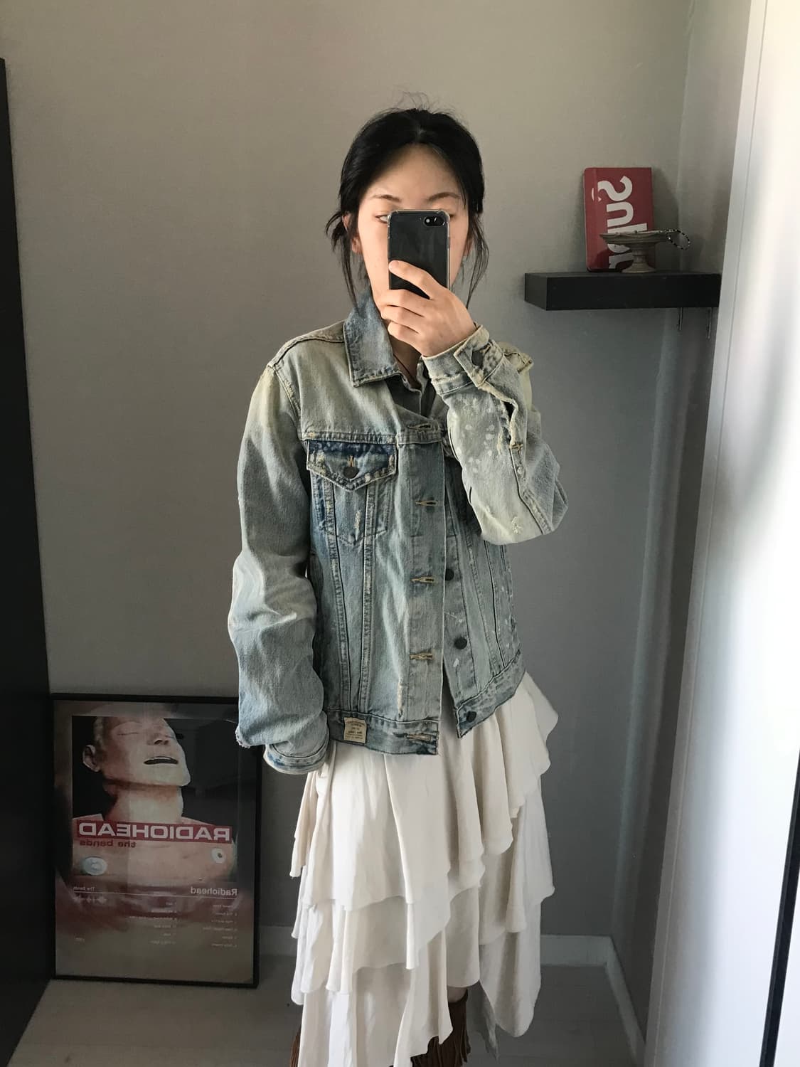 아베크롬비 올드스쿨 데미지 디자인 연청 자켓 상품이미지3