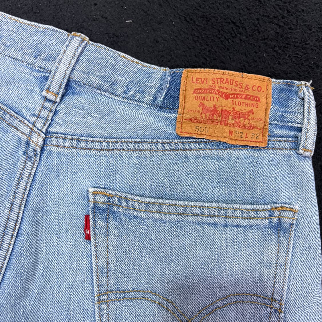 32 리바이스505 연청 컷오프 쇼츠 데님 반바지 상품이미지3