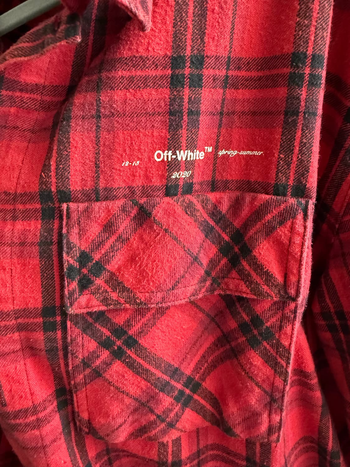 20ss 오프화이트 플란넬 애로우 체크 셔츠 L size 상품이미지6