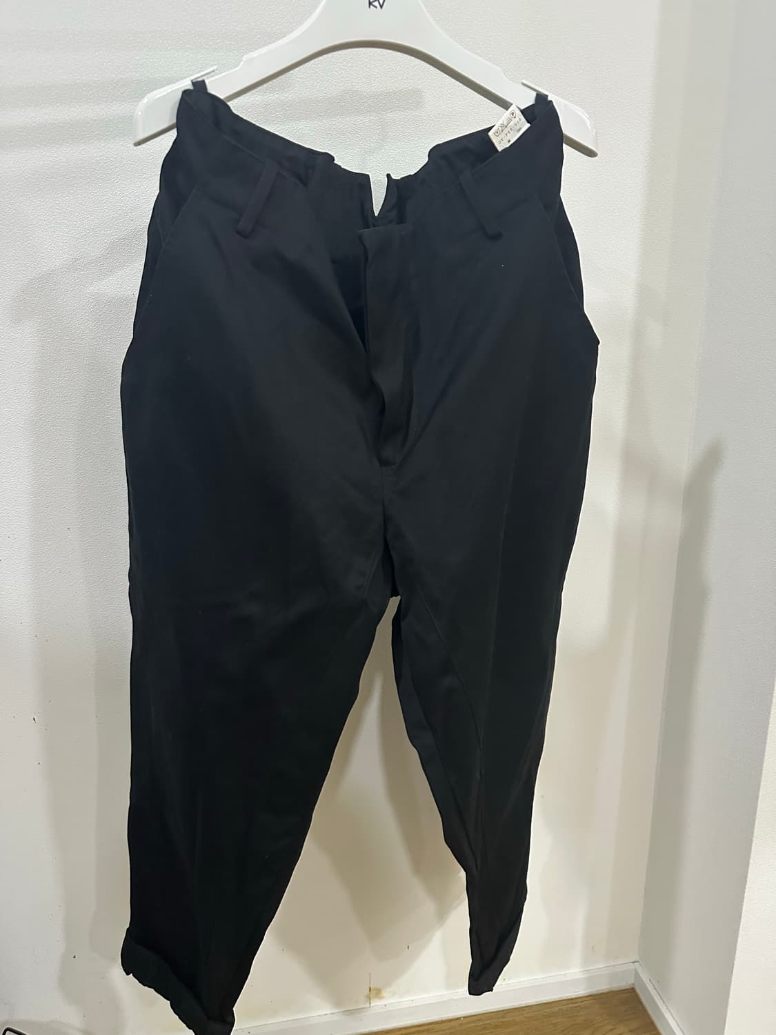요지 야마모토 GROUND Y 허리조절 크롭 면 팬츠 상품이미지1