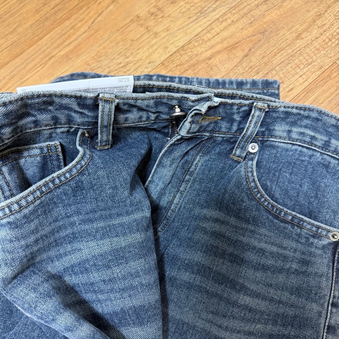 블랙업 와이드 데님팬츠 36 새상품 S 상품이미지2