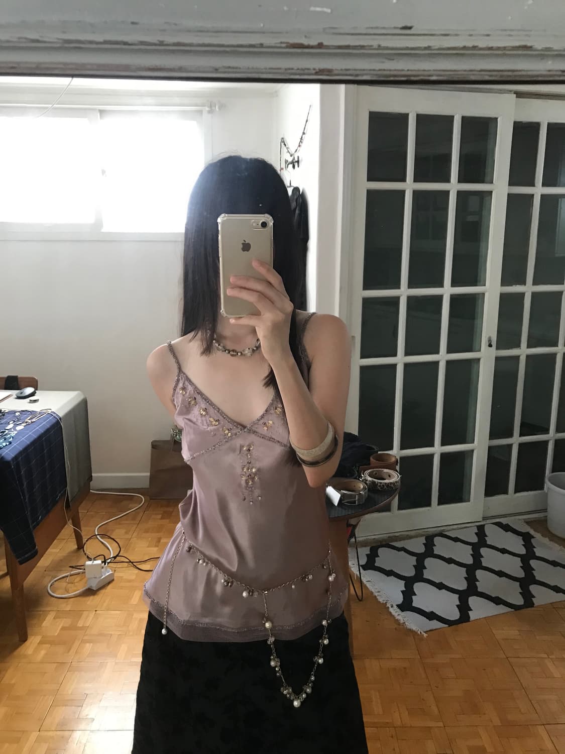 vintage beads sleeveless 상품이미지3
