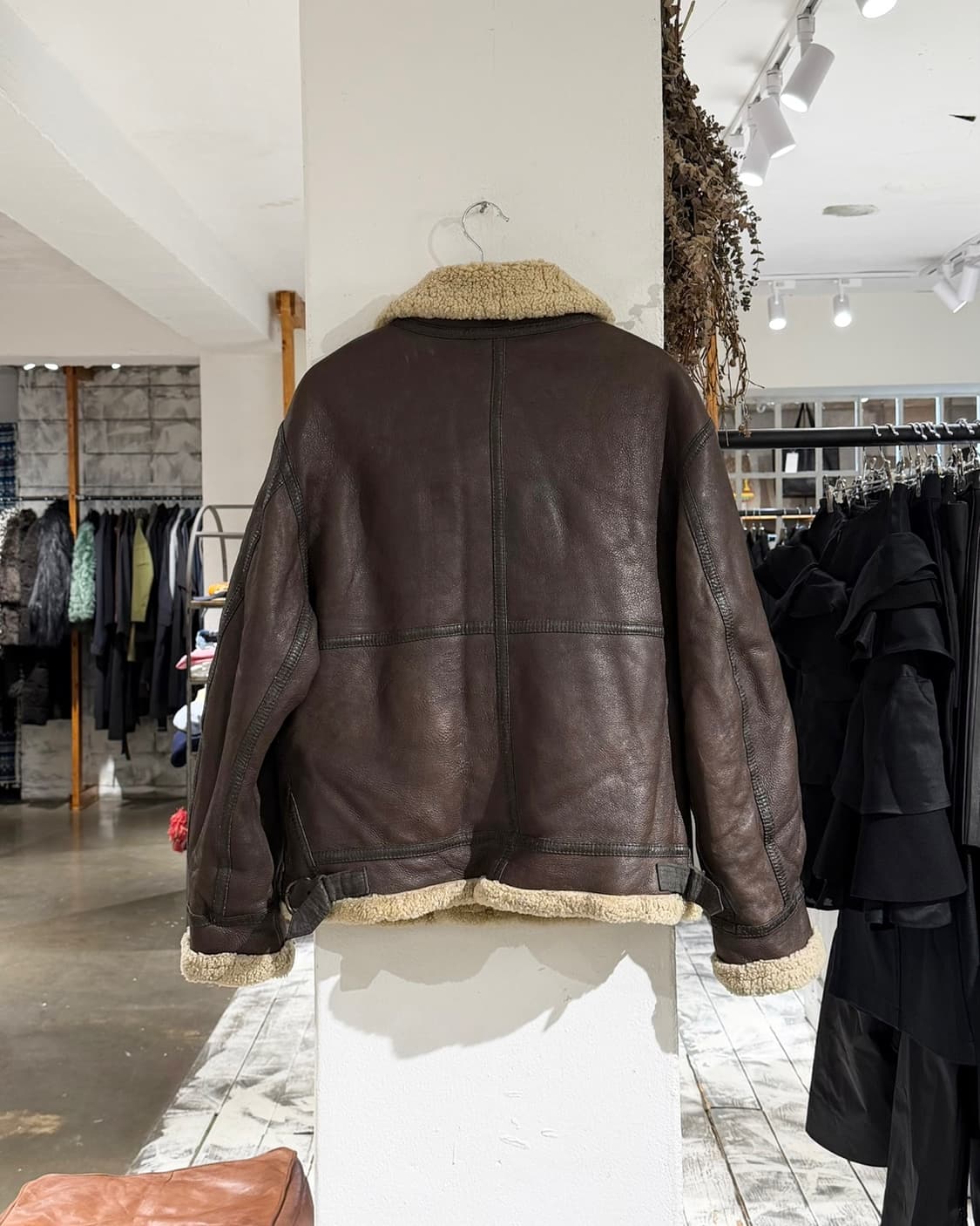 티피코시 브라운 b-3 램스킨 레더 시어링 무스탕 상품이미지7