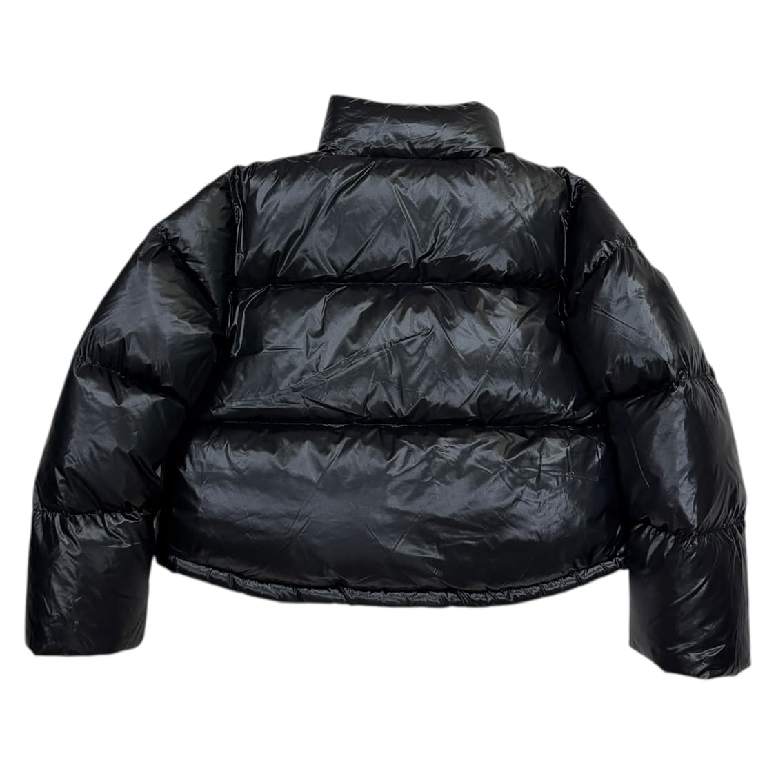마리떼 프랑소와 저버 서클 로고 덕다운 글로시 크롭 푸퍼 패딩 자켓 블랙 상품이미지4