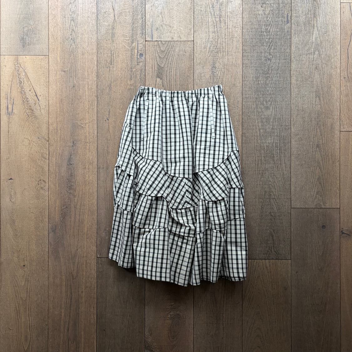 Layered Gingham Check Volume Skirt 상품이미지2