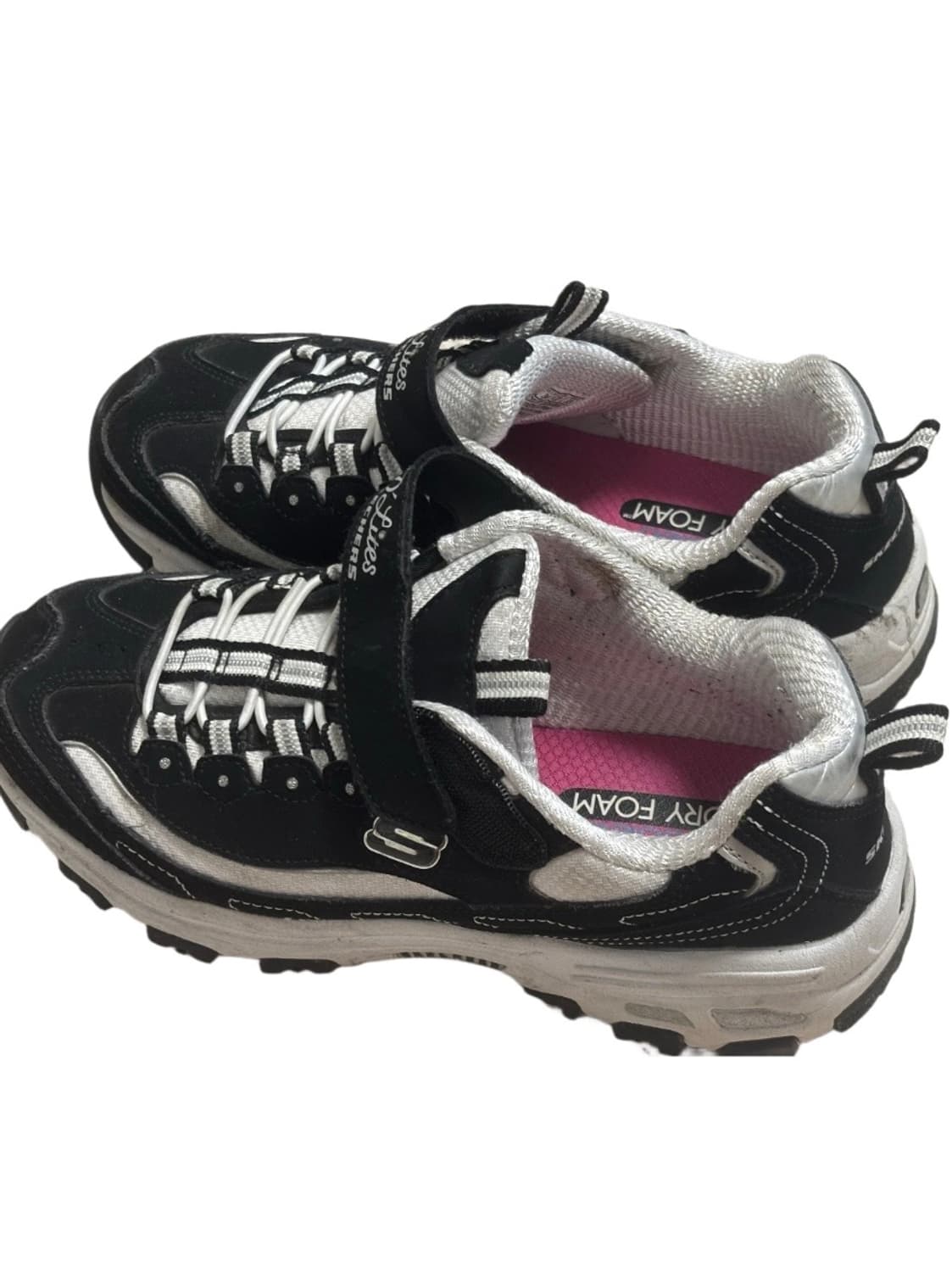 스케쳐스 블랙/화이트 운동화 메모리폼 교신가능 상품이미지1