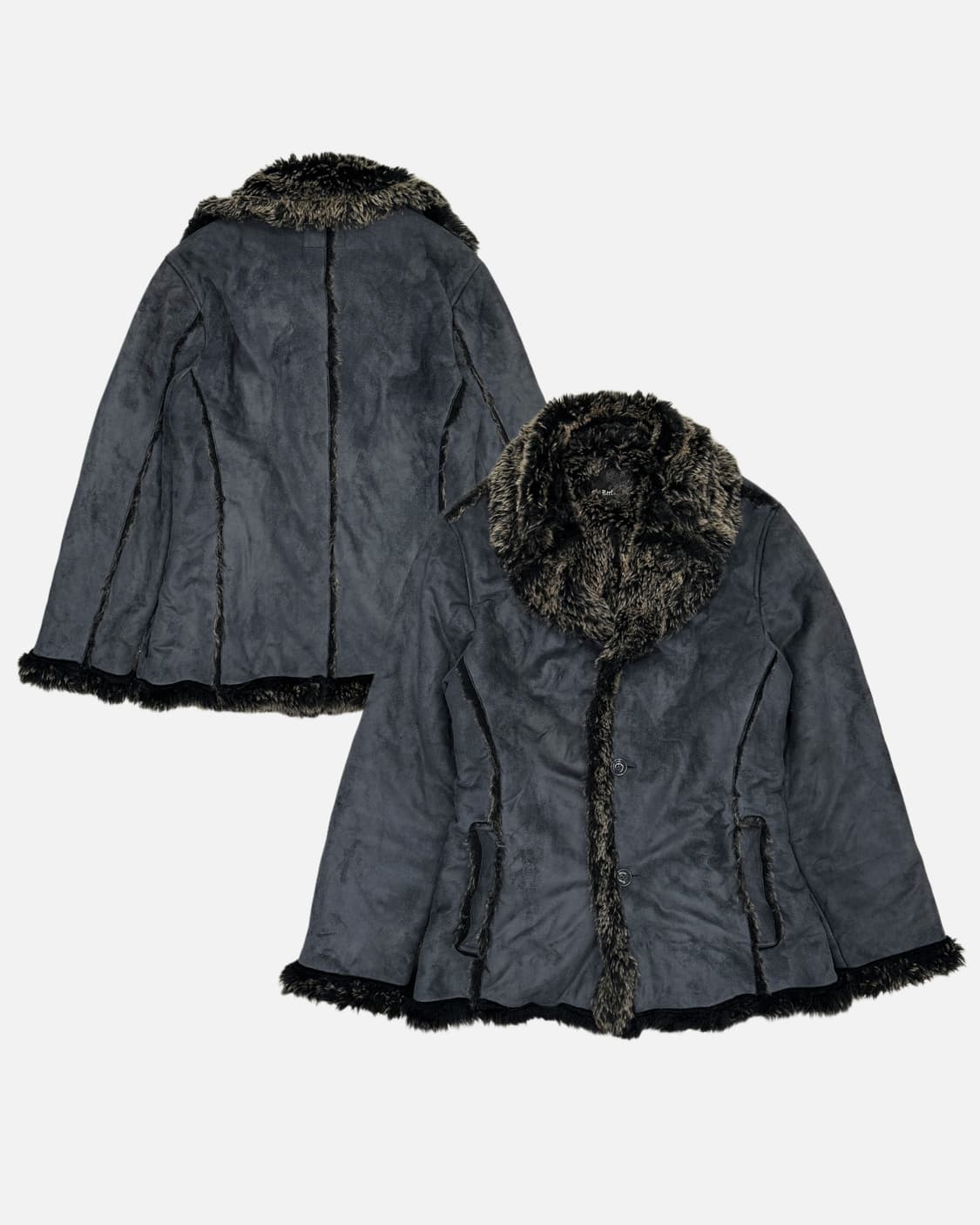 OUT REEF charcoal fur shearling jacket 상품이미지1