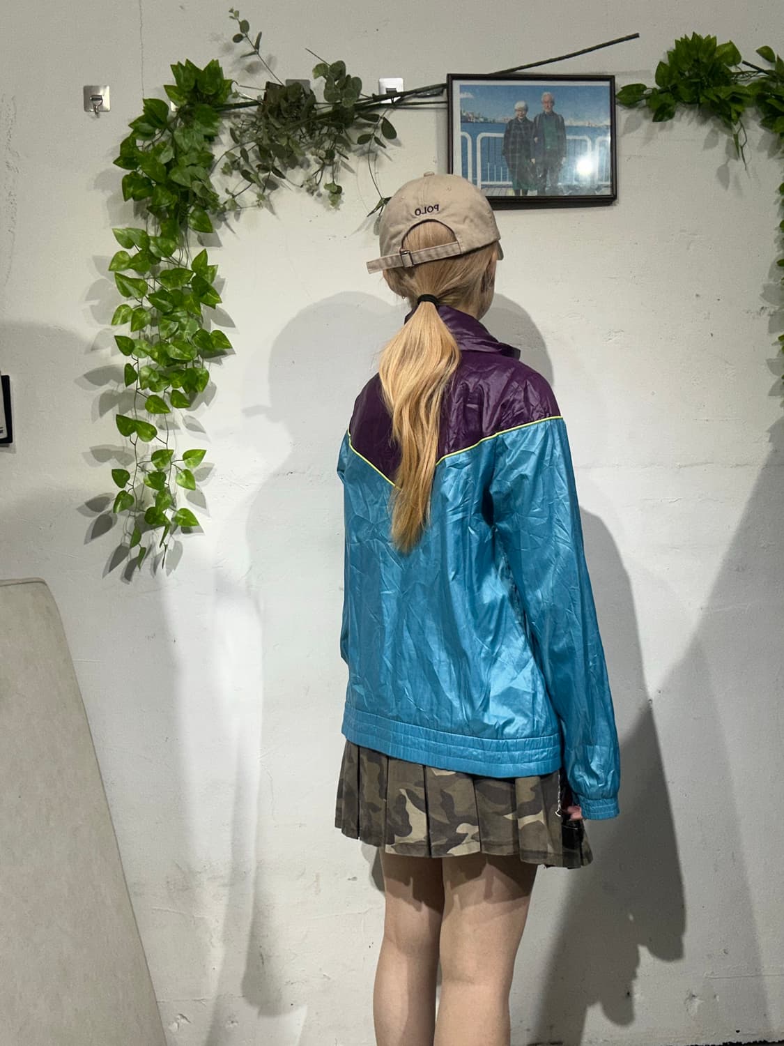아디다스 블루 올드스쿨 등산 고프코어 바람막이 자켓 L 상품이미지3