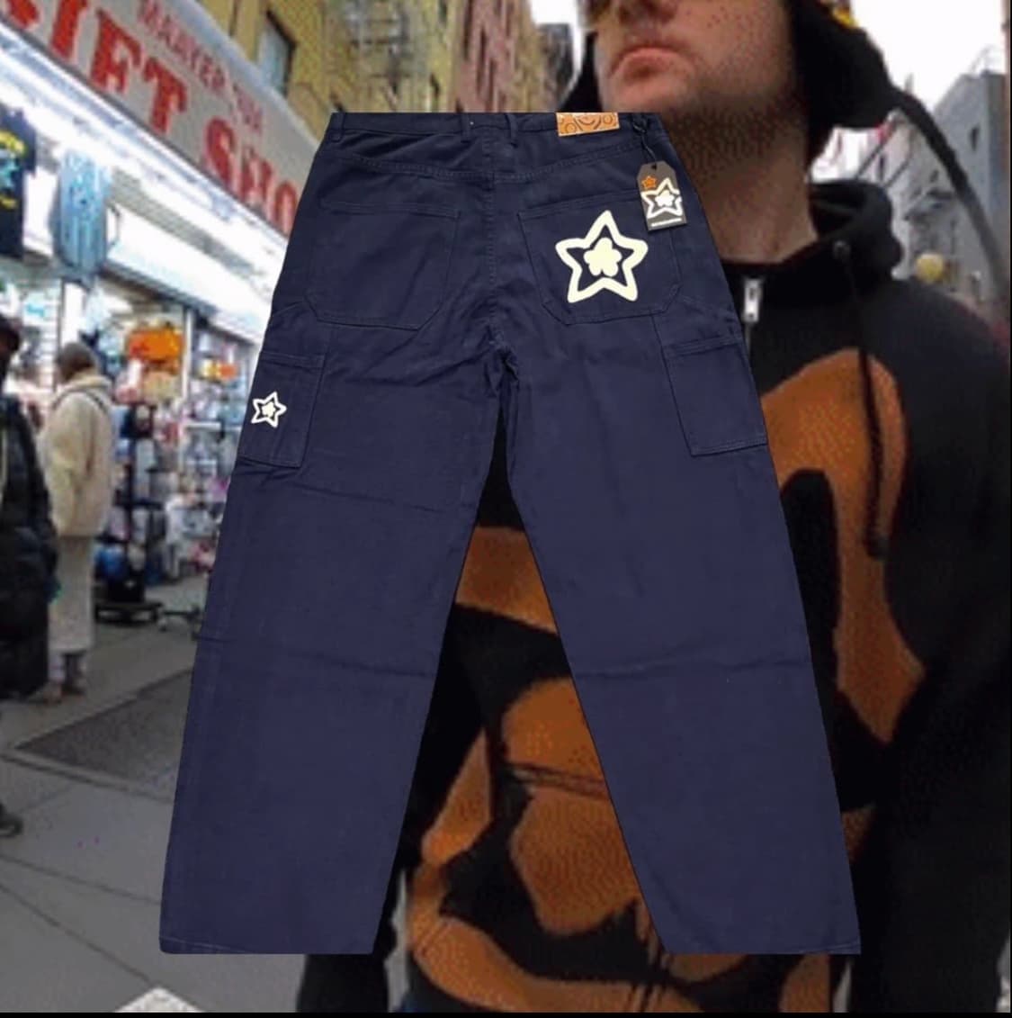 [36] star team 스타팀 더블니 카펜터 팬츠 네이비 상품이미지1