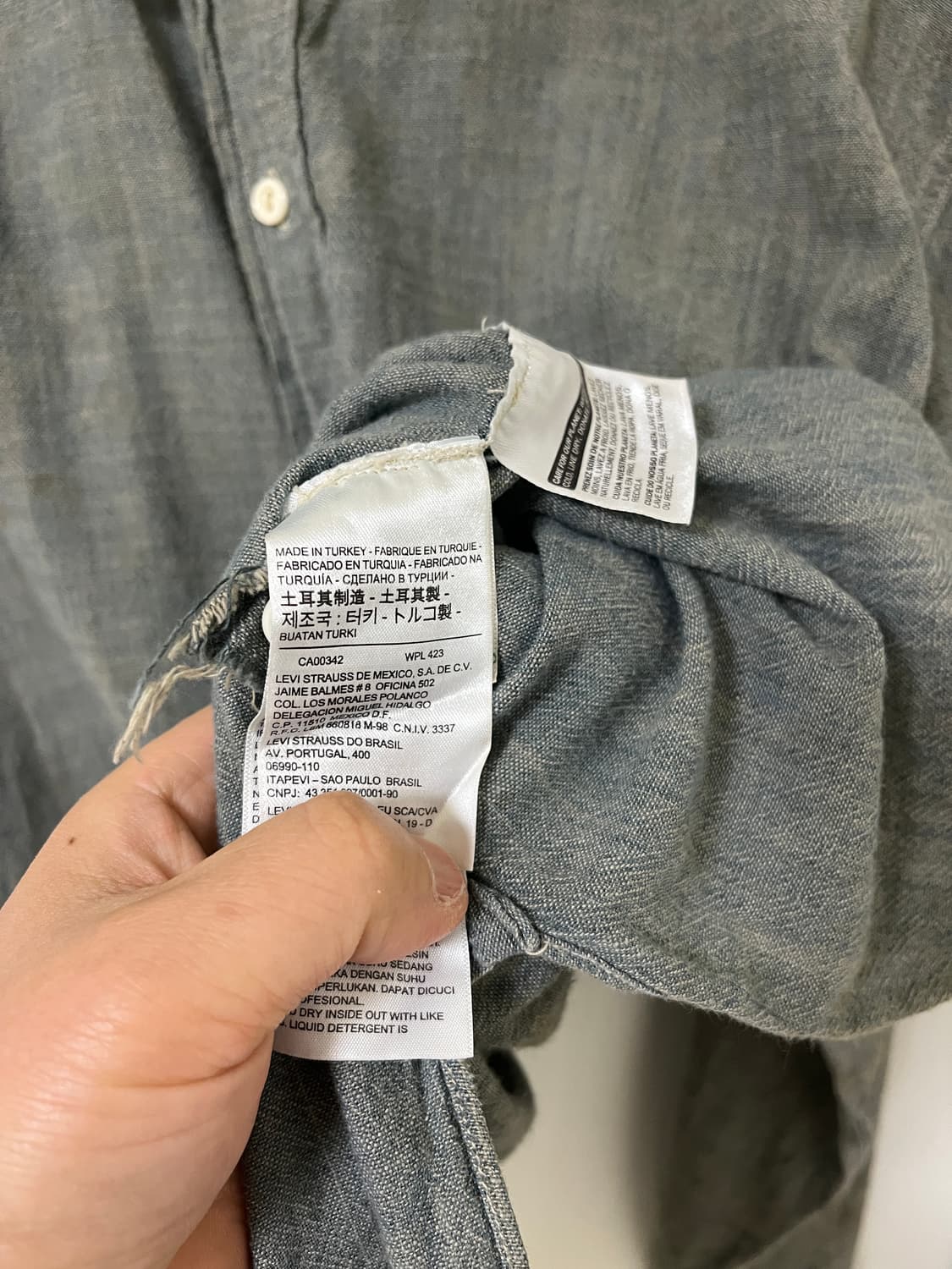 리바이스빈티지클로딩 lvc 선셋 샴브레이 리페어셔츠 L사이즈 상품이미지9