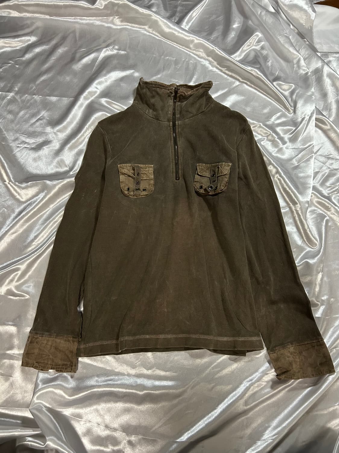 y2k grunge 2pockets half zip-up 상품이미지1