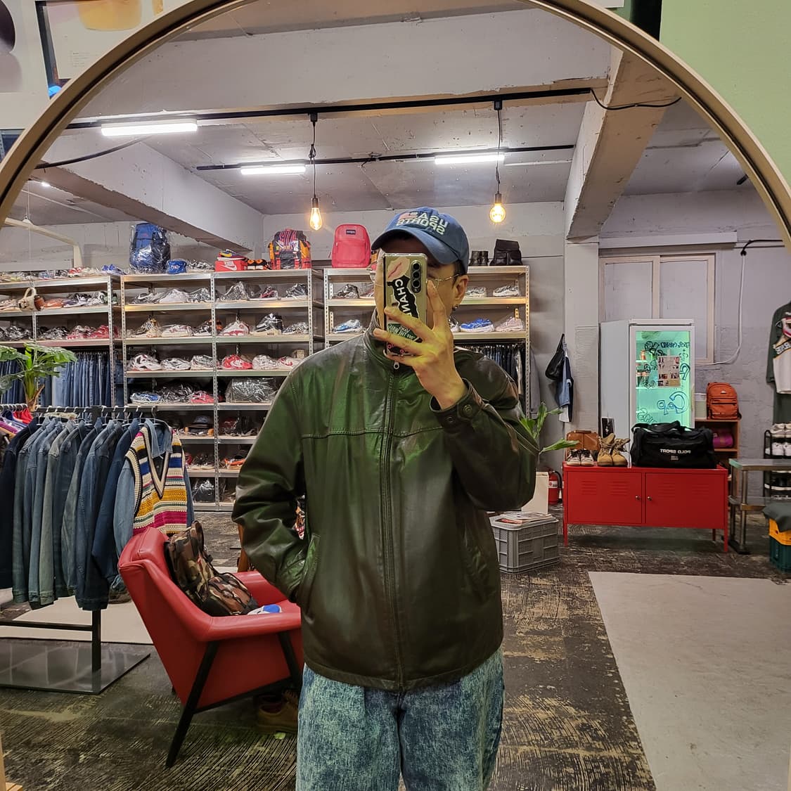 90s 레더 자켓 (100) 상품이미지2