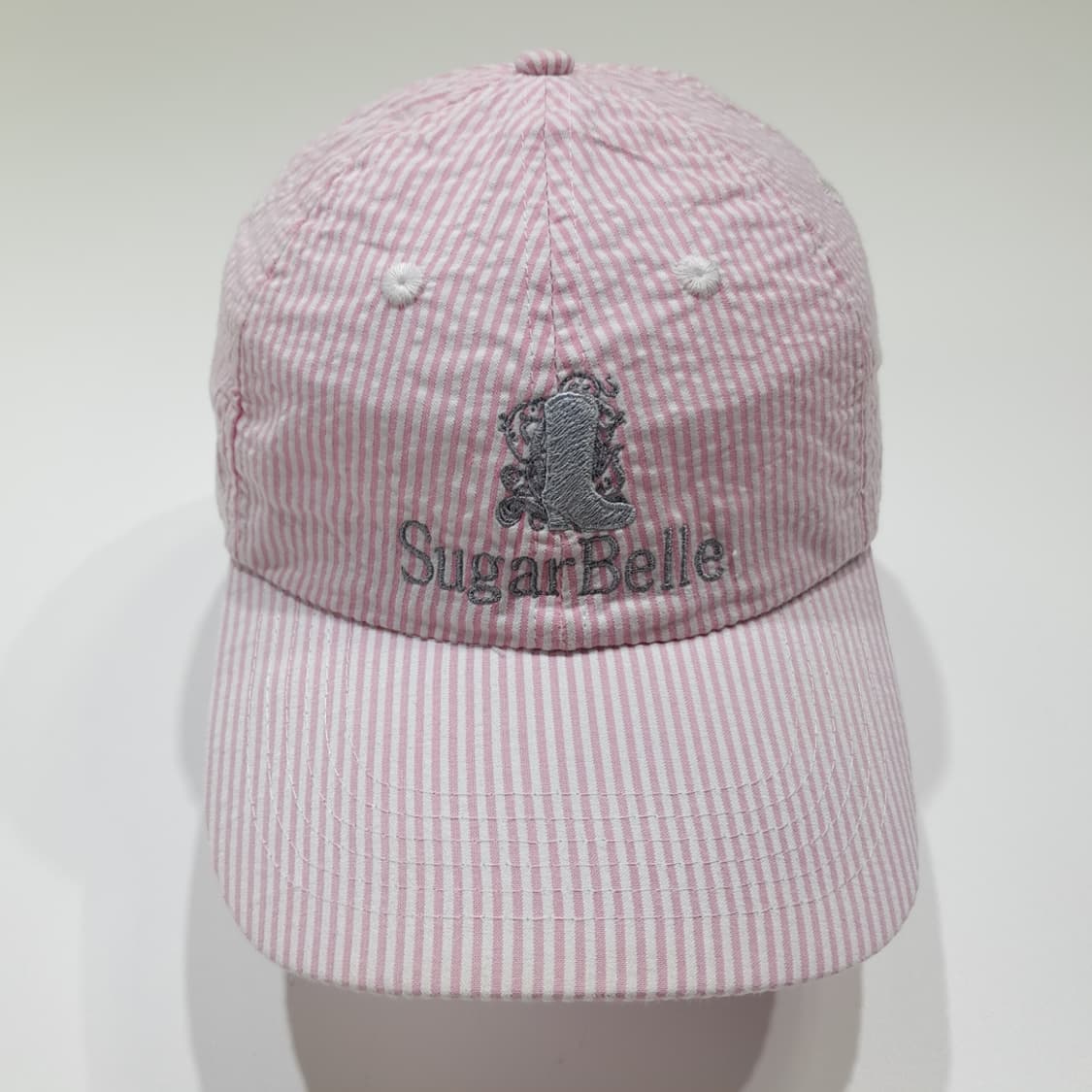 슈가벨 부츠 자수 핑크 시어서커 스트라이프 볼캡 P2066 상품이미지3
