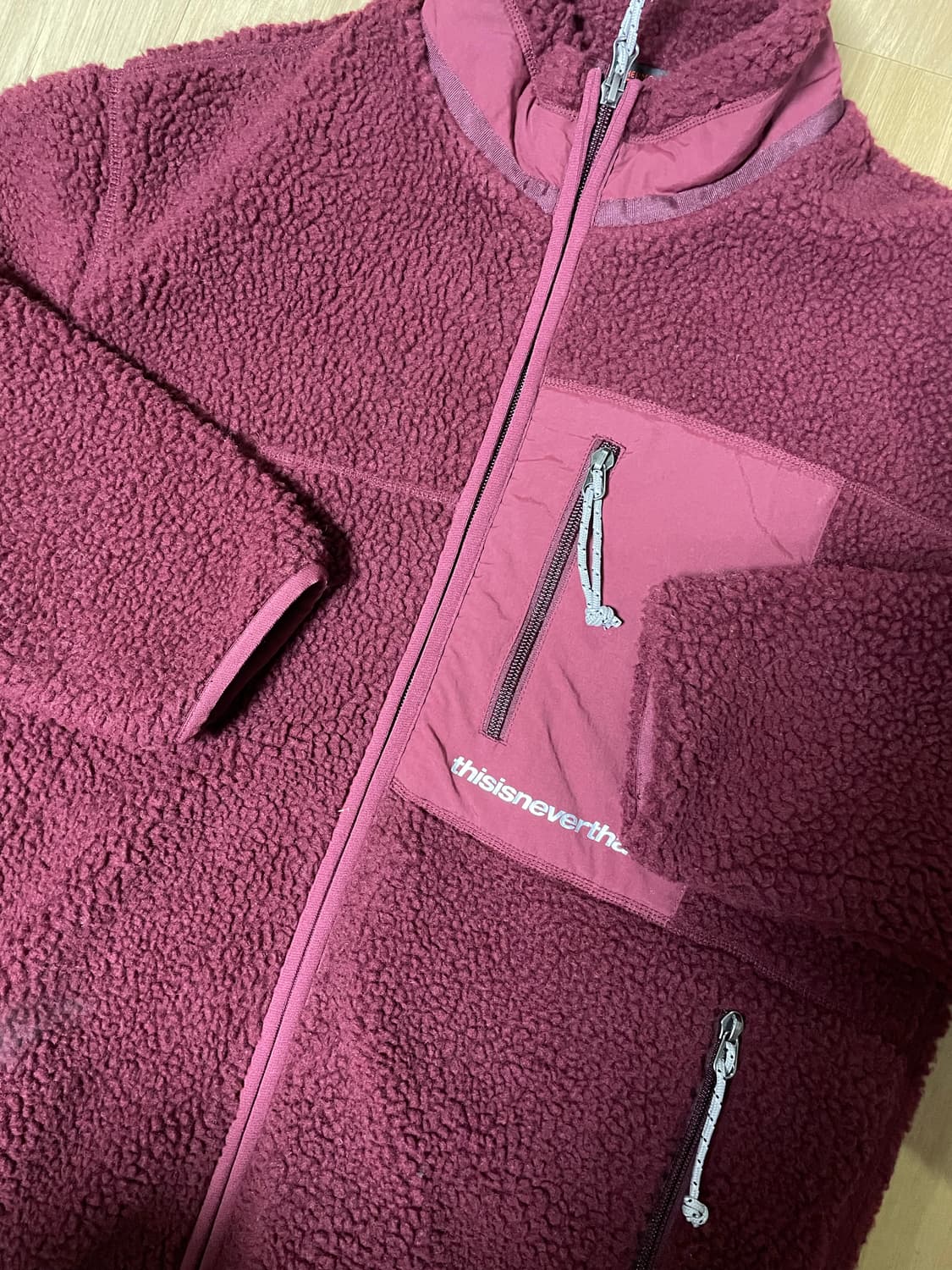 디스이즈네버댓 SP 셰르파 플리스 자켓 버건디 XS 상품이미지6