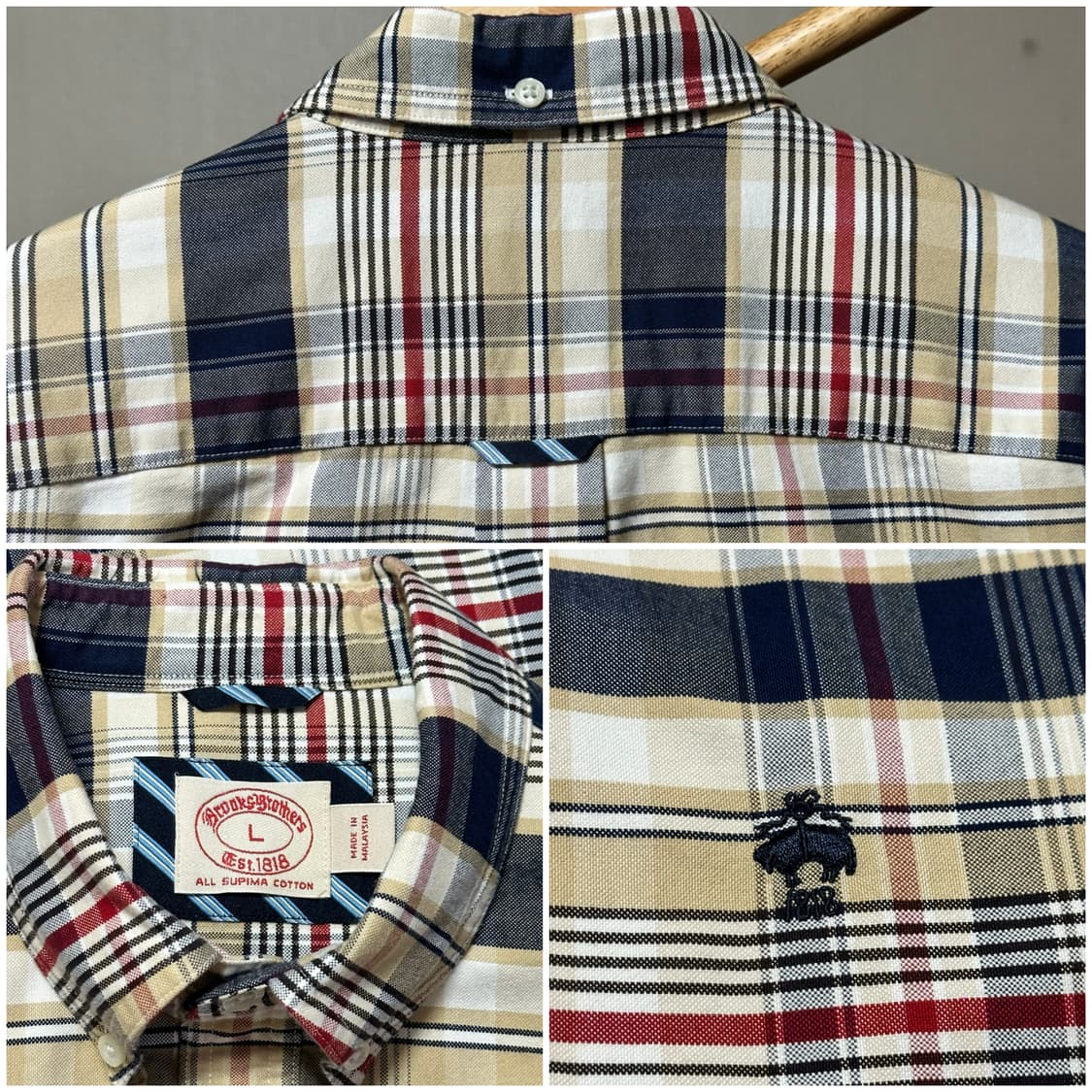 미착용) 브룩스브라더스 아메리칸 타터솔체크셔츠/L/100-105  상품이미지4