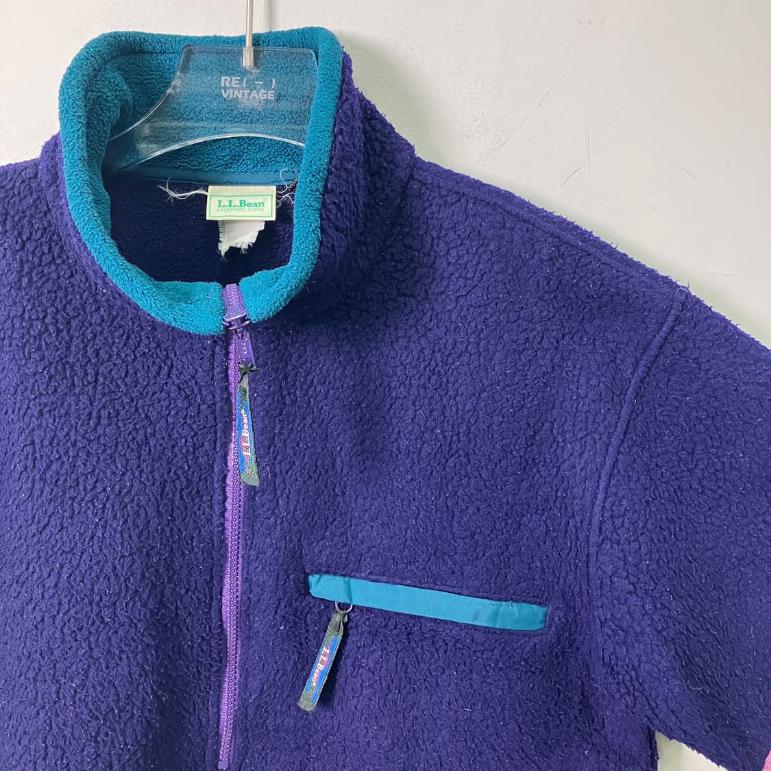 90's 엘엘빈 딥파일 플리스 반집업 티셔츠 상품이미지4