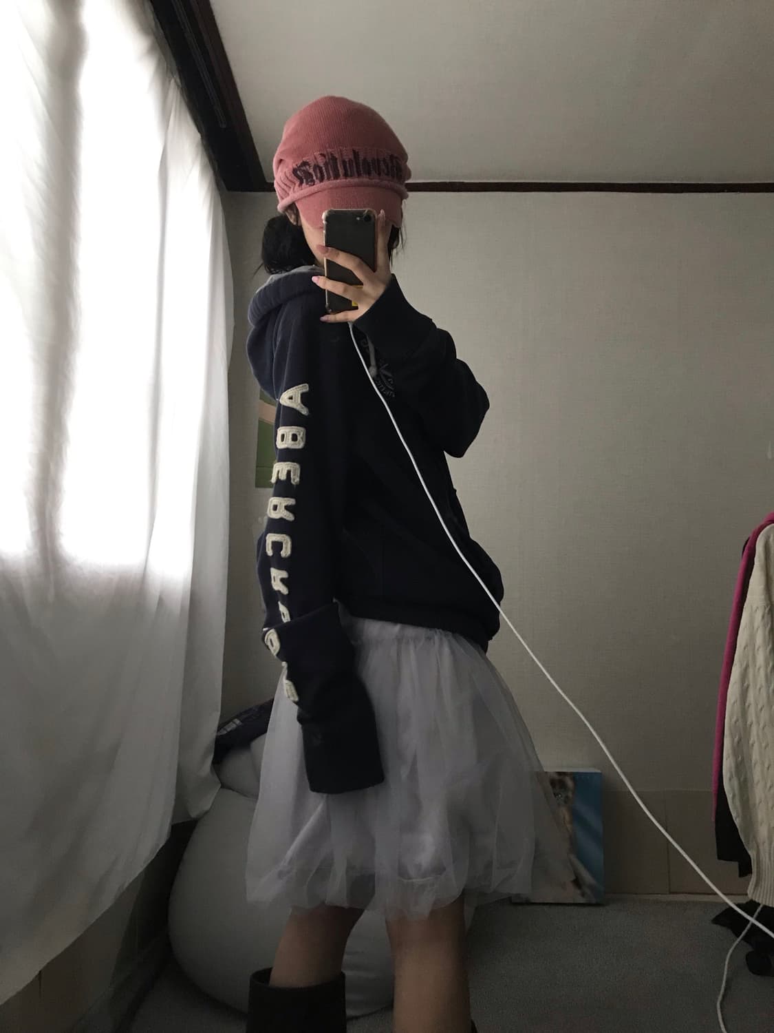 아베크롬비 네이비 사이드로고 후드집업 상품이미지4