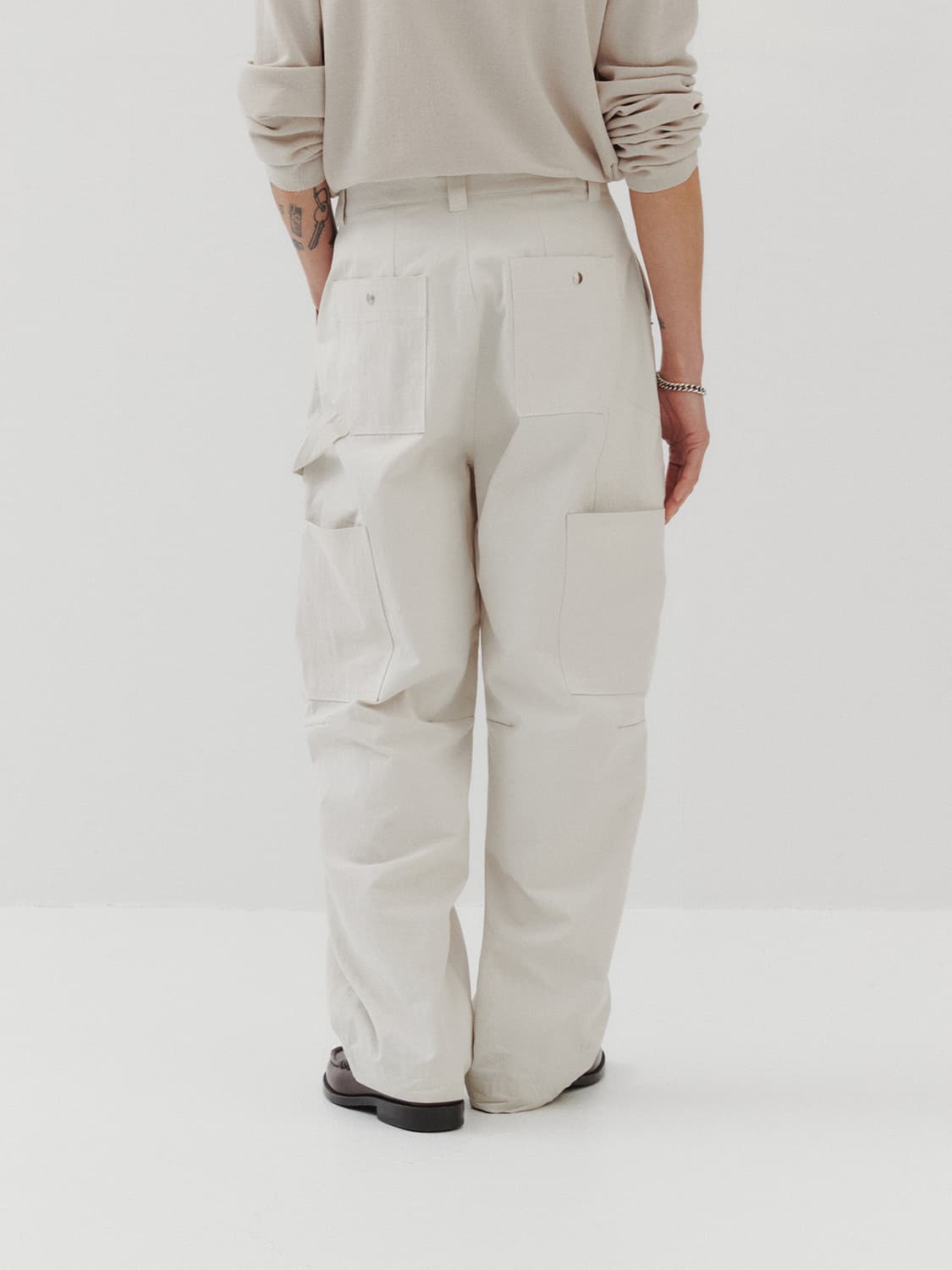 르마드 더블니 코튼 카펜터 팬츠 아이보리 1 사이즈 상품이미지3