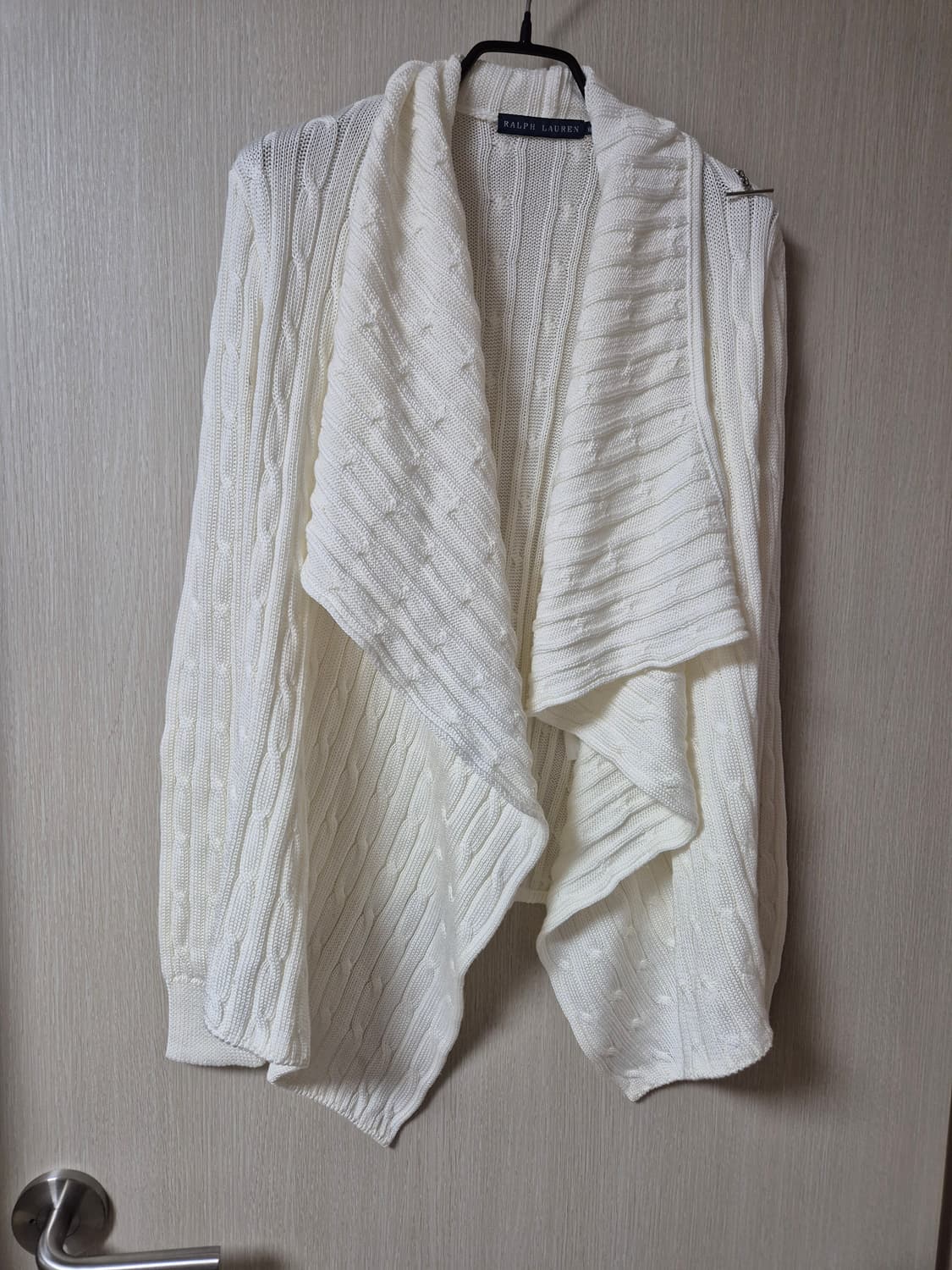 (미사용) 폴로 랄프로렌 케이블 니트 숄카라 가디건  S 상품이미지1