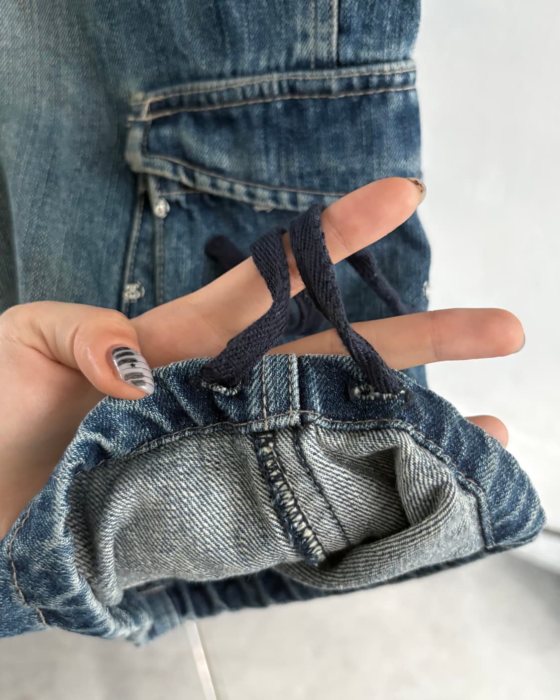 Stussy 스투시 00‘s 로고 데님 카고 숏츠 상품이미지5