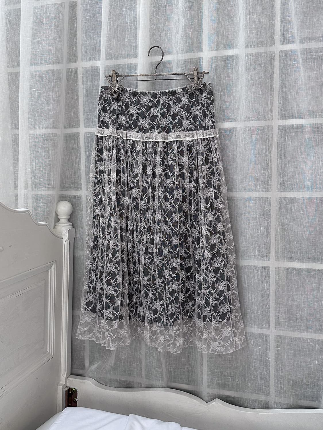 Floral See-Through Layered Skirt 0220 상품이미지1