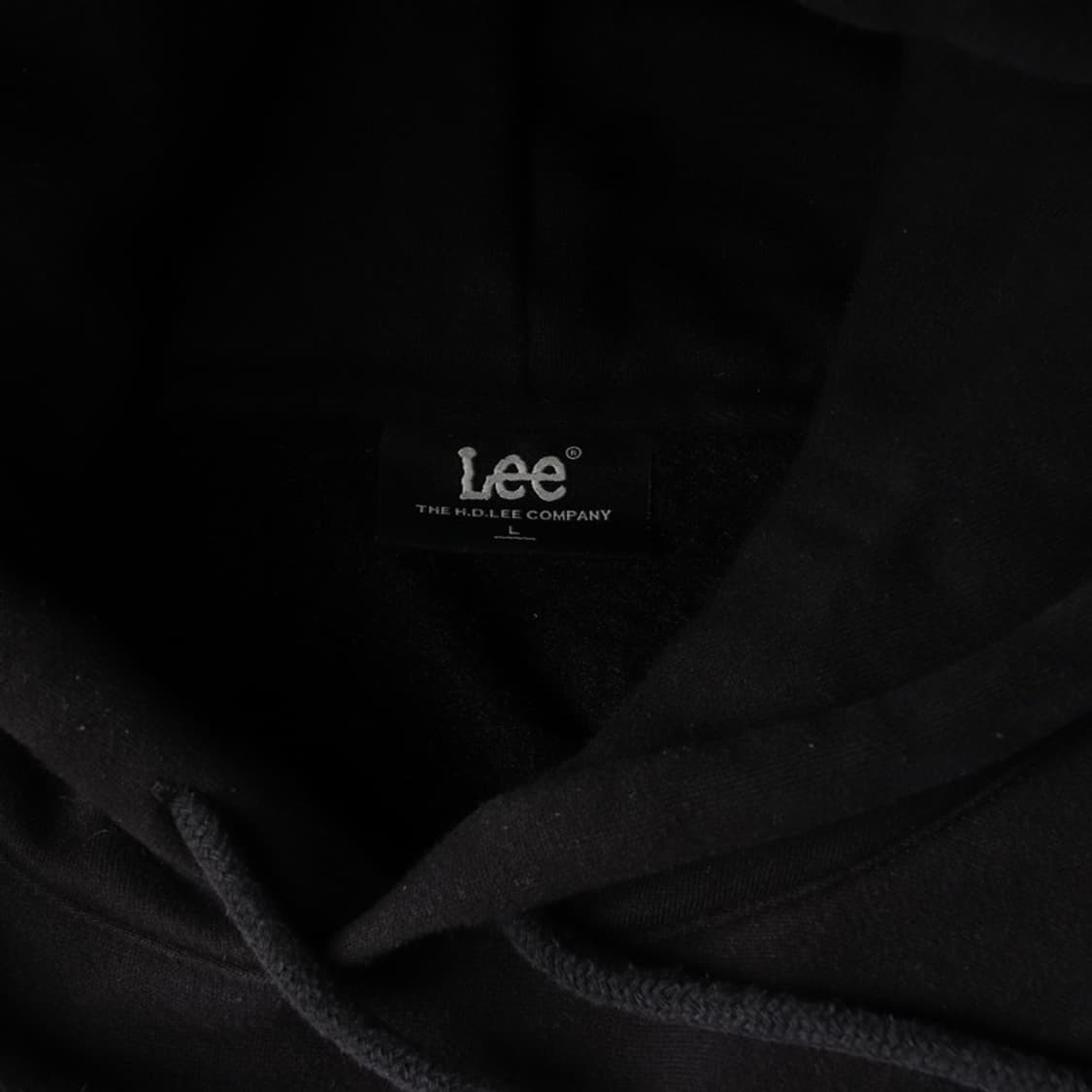 Lee 빅로고 기모 후드티 블랙 L 상품이미지5