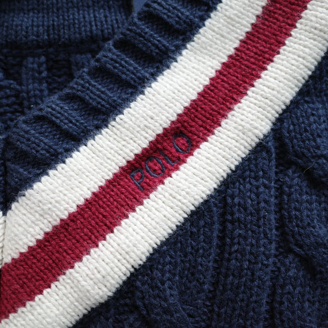 90s 폴로 랄프로렌 빈티지 크리켓 케이블 브이넥 니트 L 상품이미지2