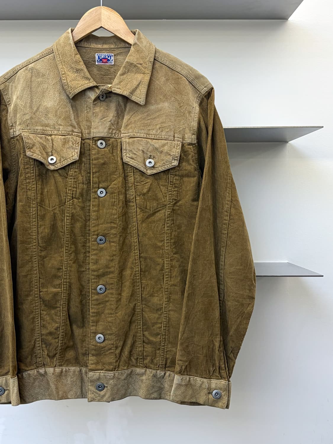 코리스코 90s 스웨이드 레더 코듀로이 자켓 상품이미지2