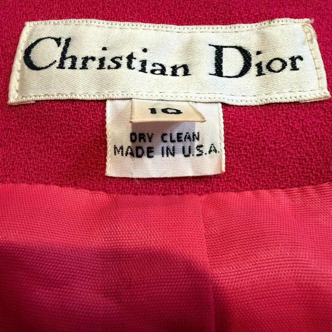 Christian Dior 80's 빈티지 레드 울 스커트 수트 재킷 상품이미지5