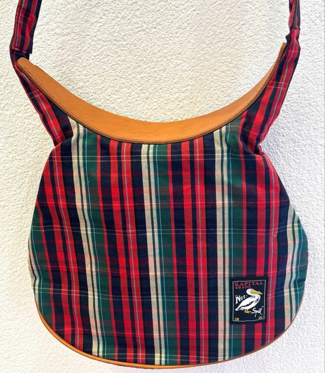 Kapital 캐피탈 펠리컨 레드 체크 숄더백 상품이미지2