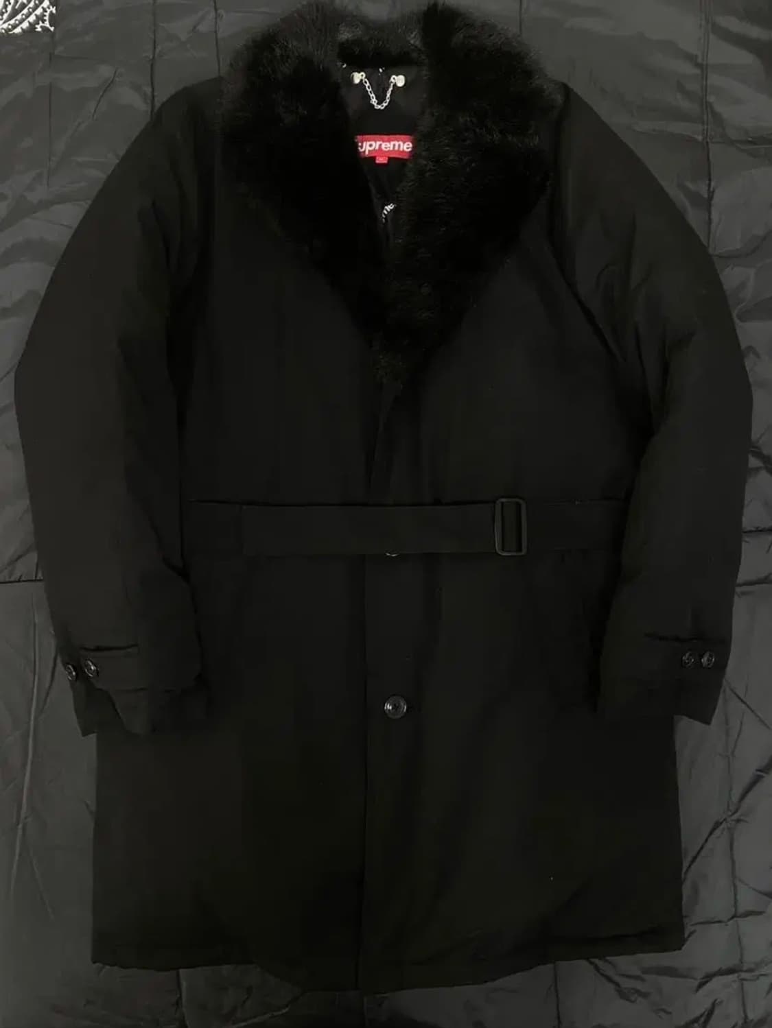 [M] 14FW 슈프림 다운 트렌치 코트 블랙 상품이미지1