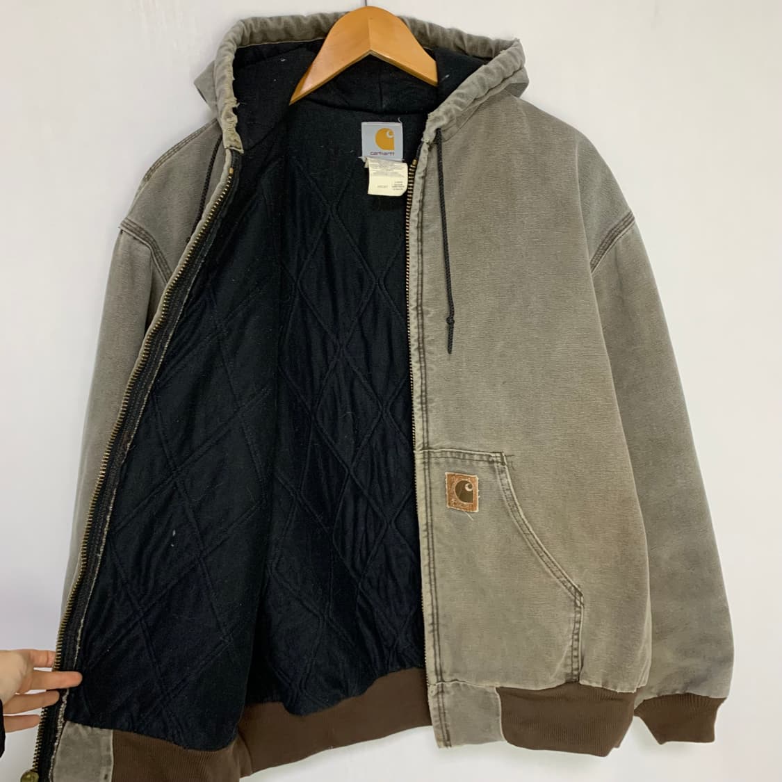 칼하트 데미지 후드 워크 자켓 빈티지 데님 그레이 XL 남녀공용 상품이미지7