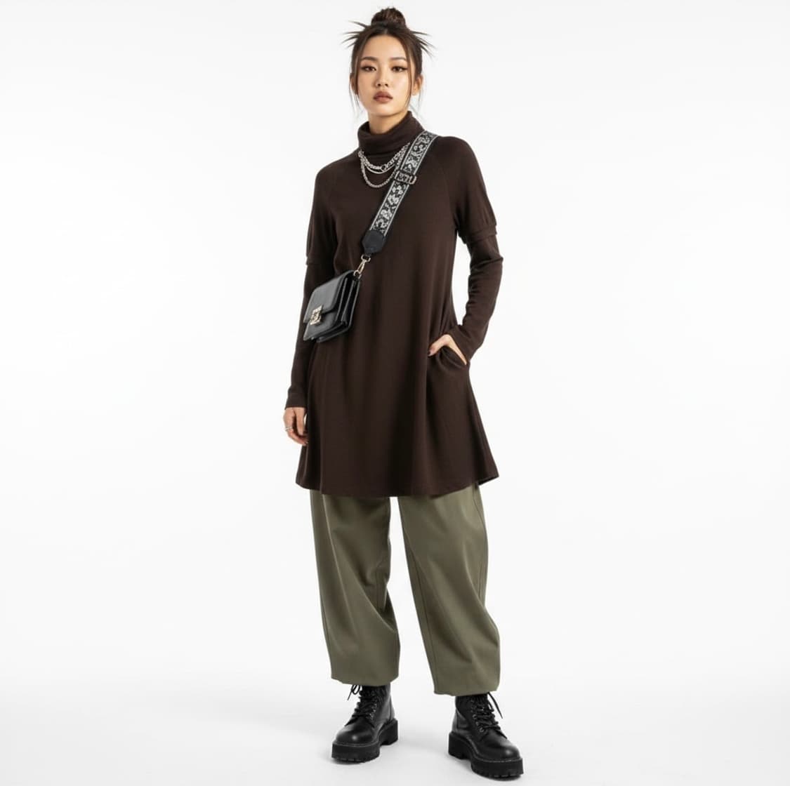 Yohji Yamamoto 요지야마모토 브라운 니트 원피스 (아방가르드) 상품이미지1