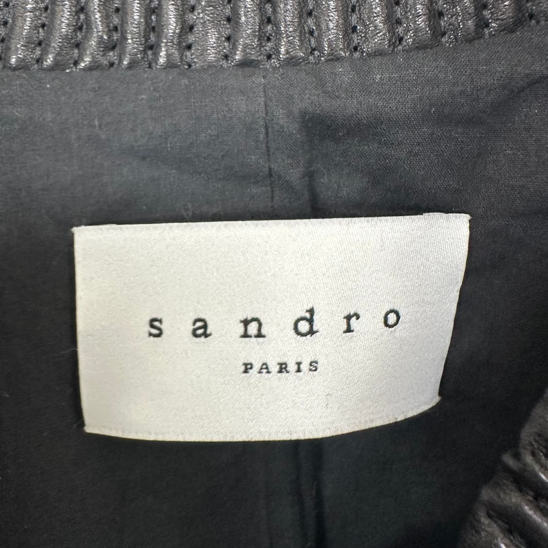   산드로 여자 양가죽100% 가죽집업자켓 검정 98 (44) 상품이미지7