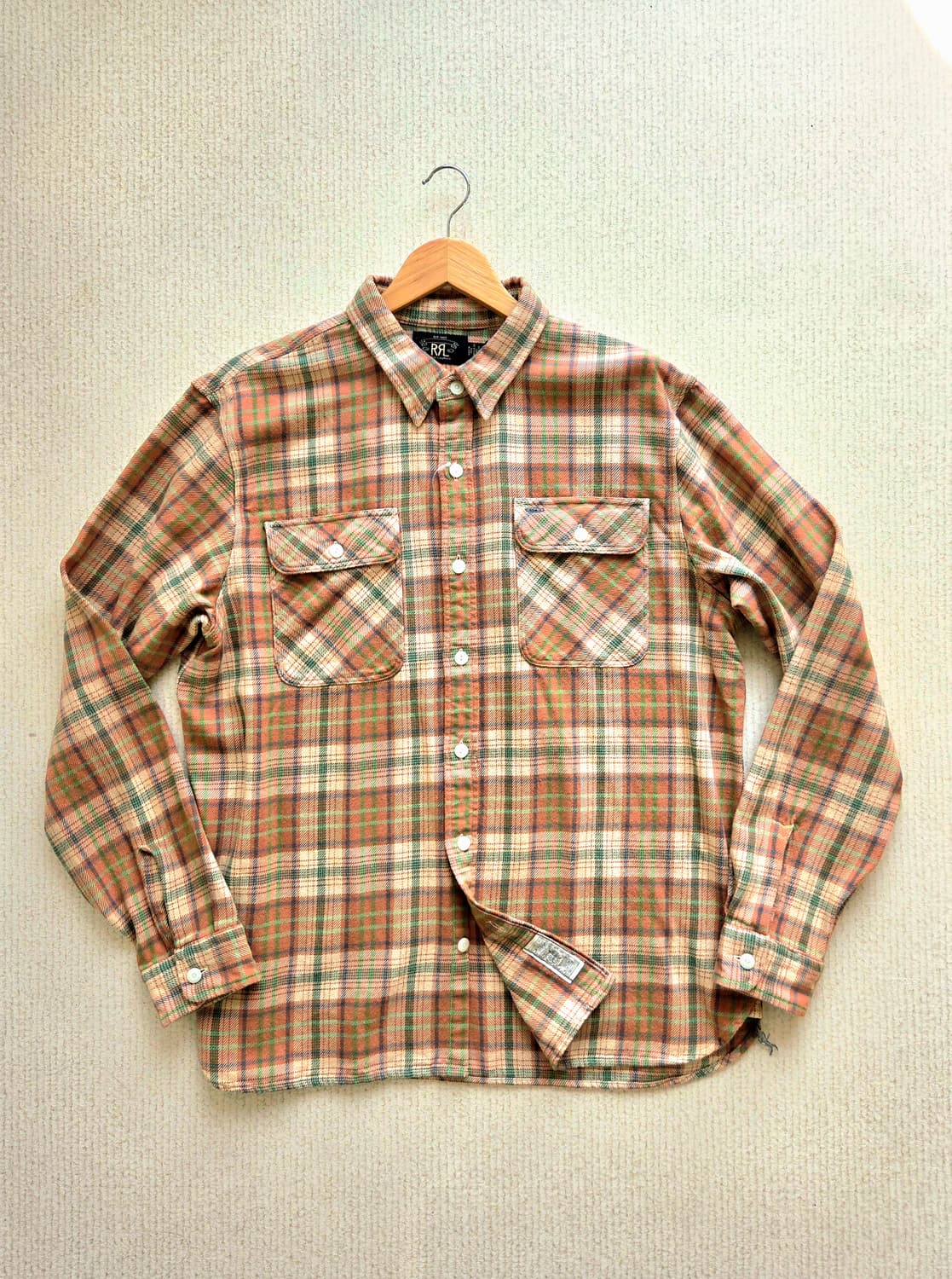 더블알엘 오렌지 트윌 플래드 워크셔츠 상품이미지3