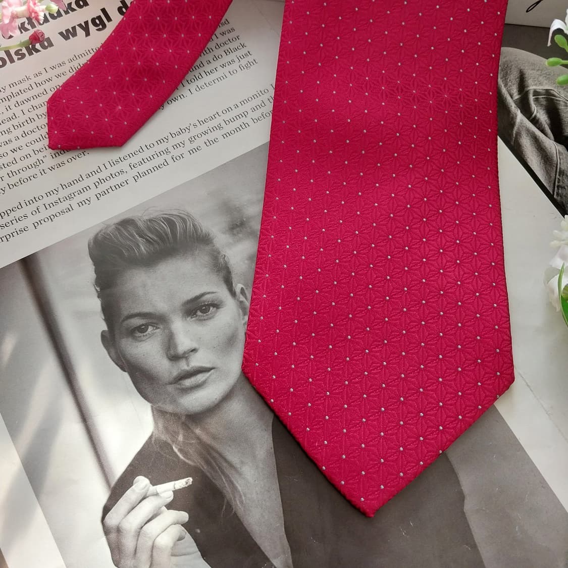 아쿠아스큐텀 실크 플로럴 자카드 넥타이 9.3cm A+등급 K1529
 상품이미지5