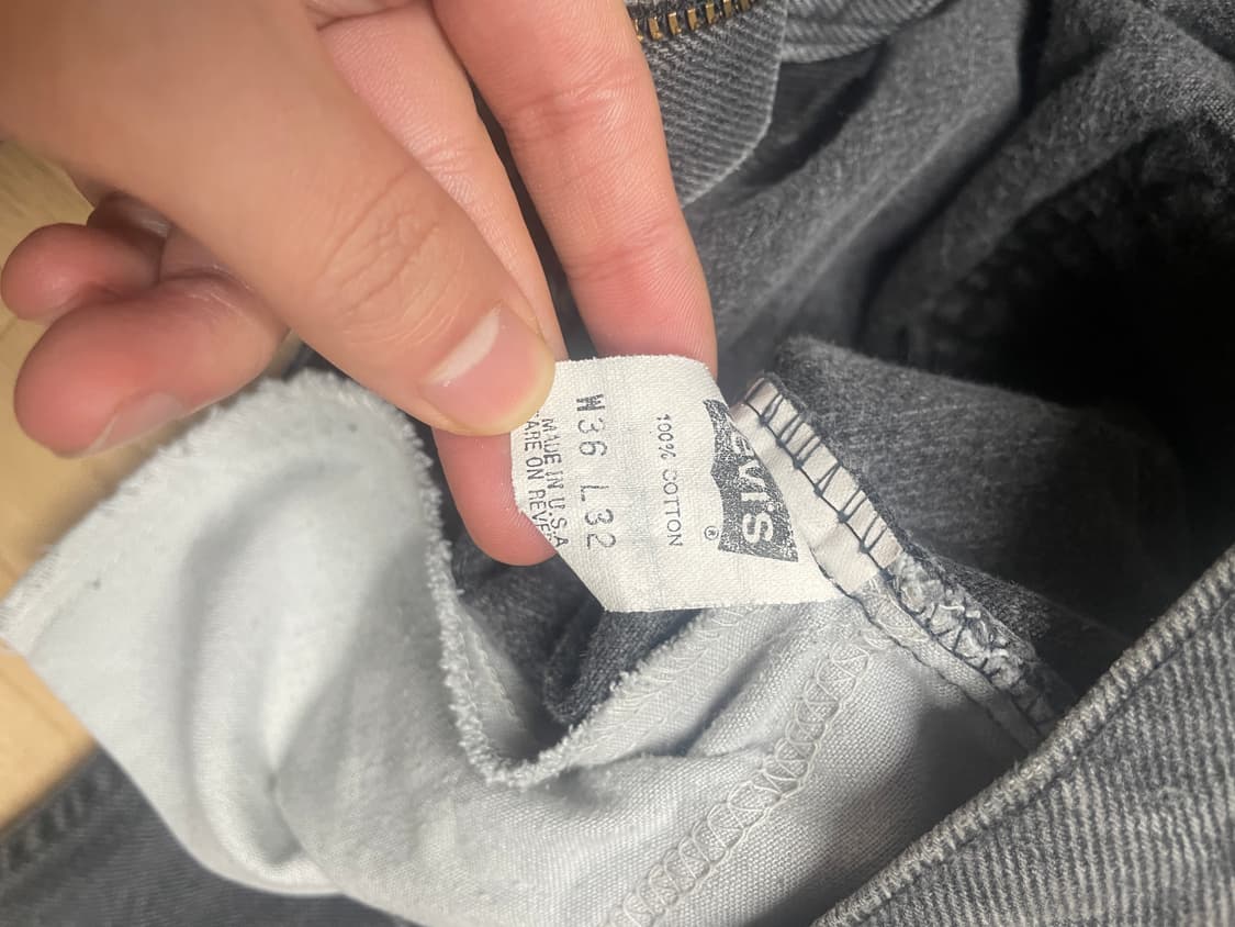 (36x32)90s 리바이스 505 블랙탭 블랭크탭 블랙그레이 상품이미지3