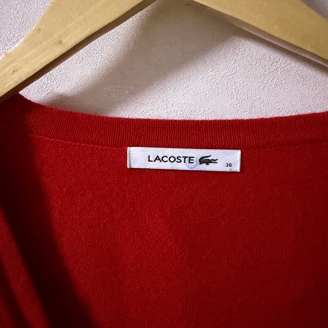 라코스테 여성 레드 캐시미어 가디건 36 (55정도) 상품이미지5